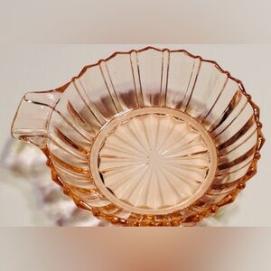 Anchor Hocking Fortune Pattern Pink Tab Handle Nappy Bowl Depression Glass
